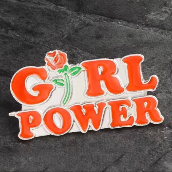 Girl Power x feminist Mental Health Matters colorful enamel cartoon pin lapel - Picture 6 of 11